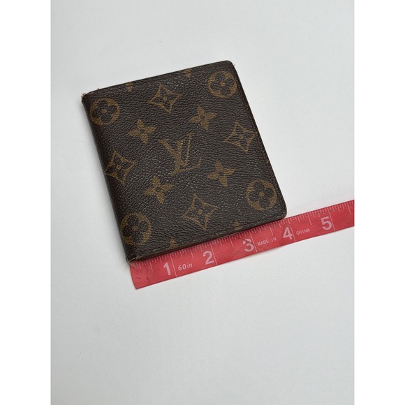 Louis Vuitton Monogram Bifold Wallet Men Brown Canvas Leather - Picture 9 of 11